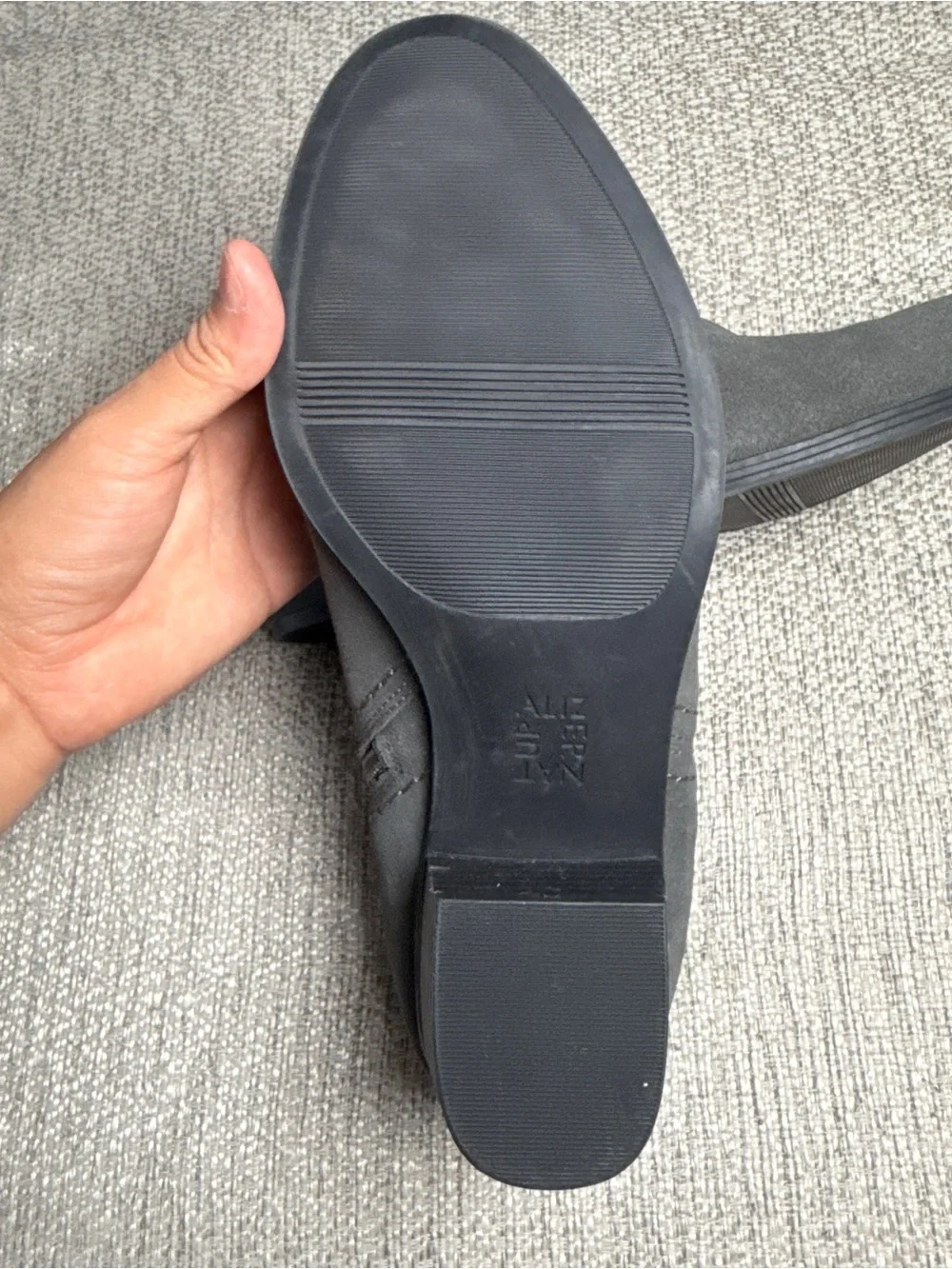 Naturalizer Gray Suede Ankle Booties